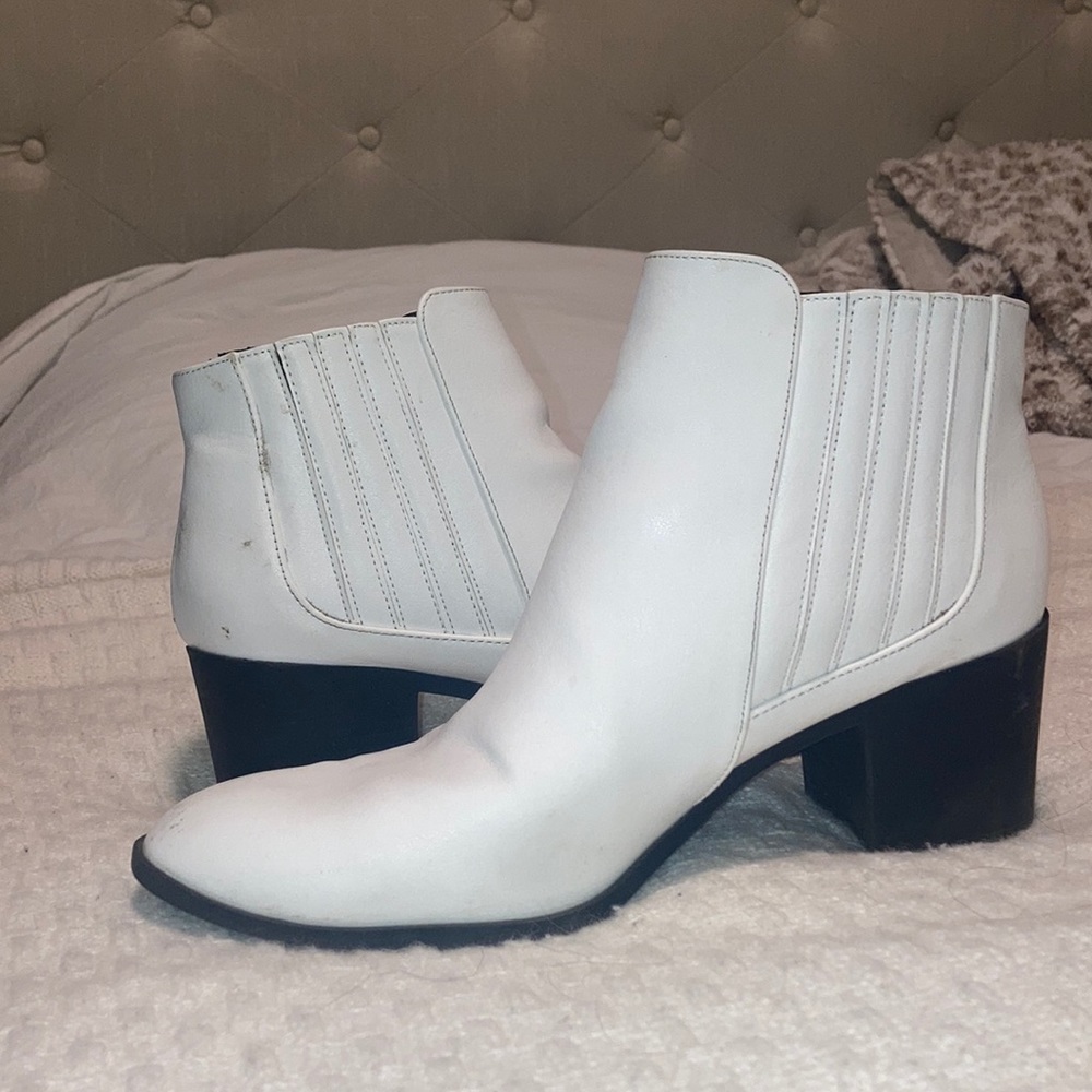 White booties size 9
